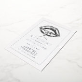 Silver Lips Bat Mitzvah Foto Folie Uitnodiging (Gedraaid)