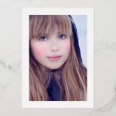 Silver Lips Bat Mitzvah Foto Folie Uitnodiging (Achterkant)