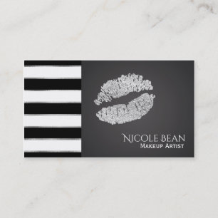 Silver Lips Glam Chic Schoonheidssalon Make-up Visitekaartje