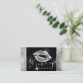 Silver Lipstick Makeup licht elegante luxe Visitekaartje (Staand voorkant)