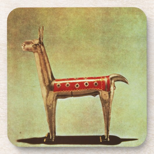 Silver Llama Figurine uit Peru na 1438 Drankjes Onderzetter (Voorkant)