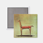 Silver Llama Figurine uit Peru na 1438 Magneet (Voorkant / Achterkant)