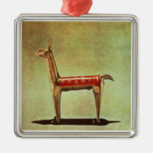 Silver Llama Figurine uit Peru na 1438 Metalen Ornament