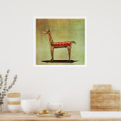 Silver Llama Figurine uit Peru na 1438 Poster (Keuken)