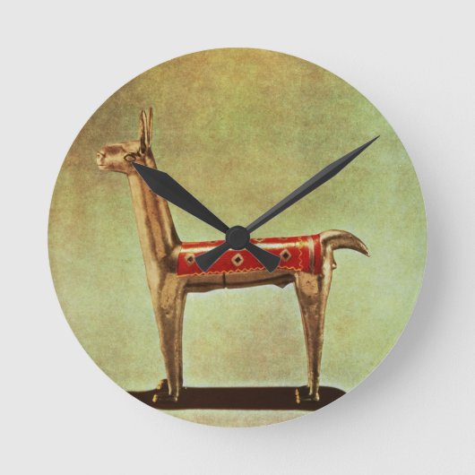Silver Llama Figurine uit Peru na 1438 Ronde Klok (Voorkant)