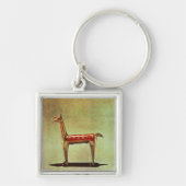 Silver Llama Figurine uit Peru na 1438 Sleutelhanger (Voorkant)