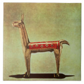 Silver Llama Figurine uit Peru na 1438 Tegeltje (Voorkant)