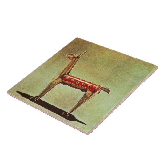 Silver Llama Figurine uit Peru na 1438 Tegeltje (Zijkant)