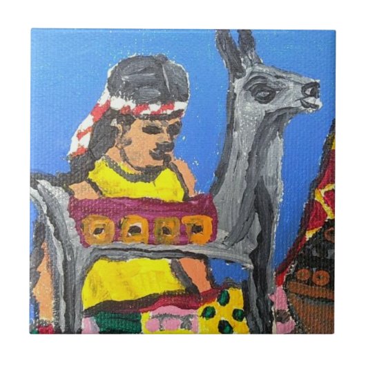 Silver Llama Tile Tegeltje (Voorkant)