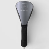 Silver logo bedrijf, metaal naamscript golfheadcover (Voorkant)