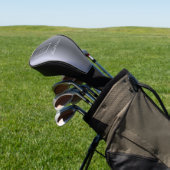 Silver logo bedrijf, metaal naamscript golfheadcover (Insitu)