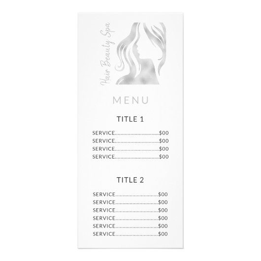 Silver logo white salon-servicemerkaart reclamekaart (Voorkant)