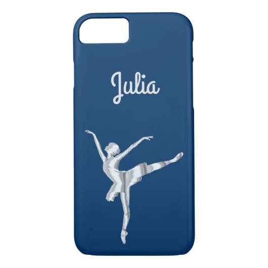 Silver look ballerina in Midnight Blue Case-Mate iPhone Case (Achterkant)