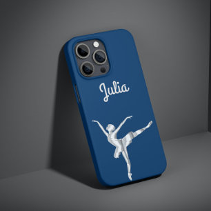 Silver look ballerina in Midnight Blue iPhone 8/7 Hoesje