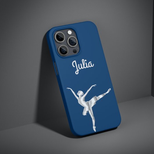 Silver look ballerina in Midnight Blue Case-Mate iPhone Case
