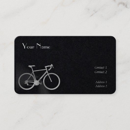 Silver look bike in zwart visitekaartje (Voorkant)