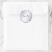 Silver Look Blank Template Elegant Thank You Ronde Sticker (Tas)