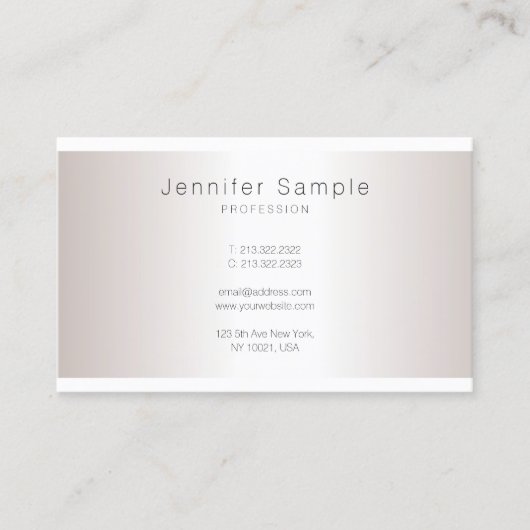 Silver look Creative-minimalistisch plein Trendy S Visitekaartje (Voorkant)