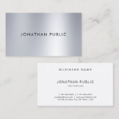 Silver Look Design Modern Slank Elegant Plain Visitekaartje (Voorkant / Achterkant)
