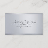 Silver Look Elegant Calligrafie Script Modern Visitekaartje (Achterkant)