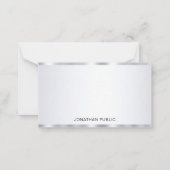 Silver Look Elegant gepersonaliseerde aangepaste S Notitiekaartje (Achterkant)