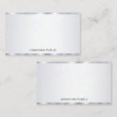 Silver Look Elegant gepersonaliseerde aangepaste S Notitiekaartje (Voorkant / Achterkant)