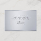 Silver Look Elegant Handgeschreven Script Sjabloon Visitekaartje (Achterkant)