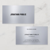 Silver look elegant, modern, Professional Luxe Visitekaartje (Voorkant / Achterkant)