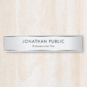 Silver Look Elegant Modern Sjabloon Klant Deurbordje (Voorkant)