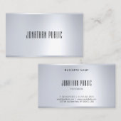 Silver Look Elegant Modern Sjabloon Professional Visitekaartje (Voorkant / Achterkant)