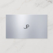 Silver look Elegant Moderne Monogram Professional Visitekaartje (Voorkant)