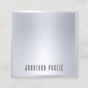 Silver Look Elegant Moderne Sjabloon Glamoureus Vierkante Visitekaartje