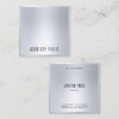 Silver Look Elegant Moderne Sjabloon Glamoureus Vierkante Visitekaartje (Voorkant / Achterkant)