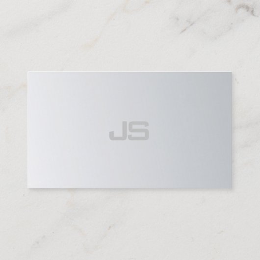 Silver Look Elegant Monogram Design Professional Visitekaartje (Achterkant)