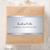 Silver look Elegant Script Glamor Modern Sjabloon Etiket (Insitu)