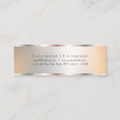 Silver Look Elegante Sjabloon Moderne Typografie Mini Visitekaartje (Achterkant)