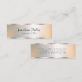 Silver Look Elegante Sjabloon Moderne Typografie Mini Visitekaartje (Voorkant / Achterkant)