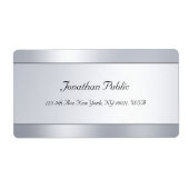 Silver Look Handschrift Script Modern Sjabloon Etiket (Voorkant)