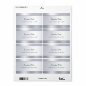 Silver Look Handschrift Script Modern Sjabloon Etiket (Full Sheet)