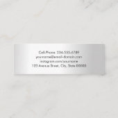 Silver look Justice Scales Law School Afstuderen Mini Visitekaartje (Achterkant)