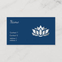 Silver look-lotusbloem in Midnight Blue