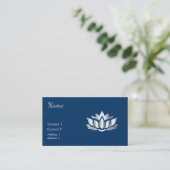 Silver look-lotusbloem in Midnight Blue Visitekaartje (Staand voorkant)