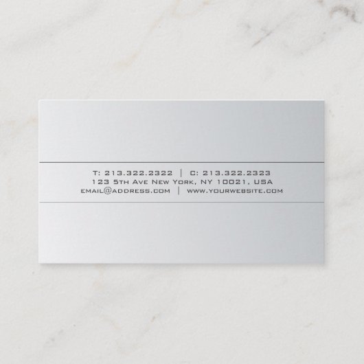 Silver Look minimalistisch Elegant Plain Trendy Visitekaartje (Achterkant)