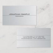 Silver Look minimalistisch Elegant Plain Trendy Visitekaartje (Voorkant / Achterkant)