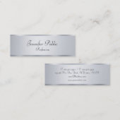 Silver look Modern Elegant Handgeschreven Sjabloon Mini Visitekaartje (Voorkant / Achterkant)