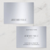 Silver look Modern Elegant Minimalist Top Visitekaartje (Voorkant / Achterkant)