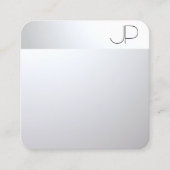 Silver look Modern Elegant Professional Sjabloon Vierkante Visitekaartje (Voorkant)