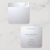 Silver look Modern Elegant Professional Sjabloon Vierkante Visitekaartje (Voorkant / Achterkant)