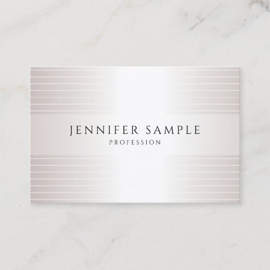 Silver look Modern Simple Elegant Trendy Sjabloon Visitekaartje (Voorkant)