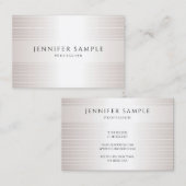 Silver look Modern Simple Elegant Trendy Sjabloon Visitekaartje (Voorkant / Achterkant)
